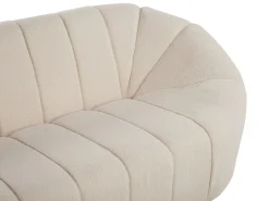3 Seater Boucle Fabric Sofa White Lomma