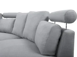 7 Seater Curved Fabric Modular Sofa Light Grey Rotunde