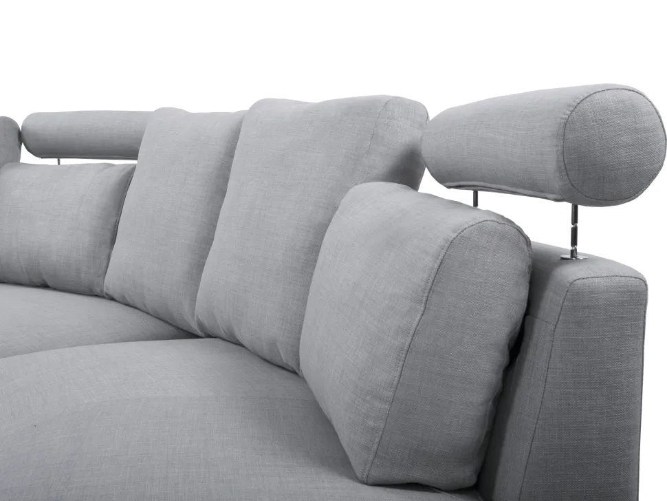 7 Seater Curved Fabric Modular Sofa Light Grey Rotunde