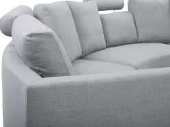 7 Seater Curved Fabric Modular Sofa Light Grey Rotunde