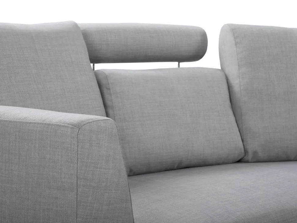 7 Seater Curved Fabric Modular Sofa Light Grey Rotunde