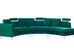 7 Seater Curved Modular Velvet Sofa Dark Green Rotunde