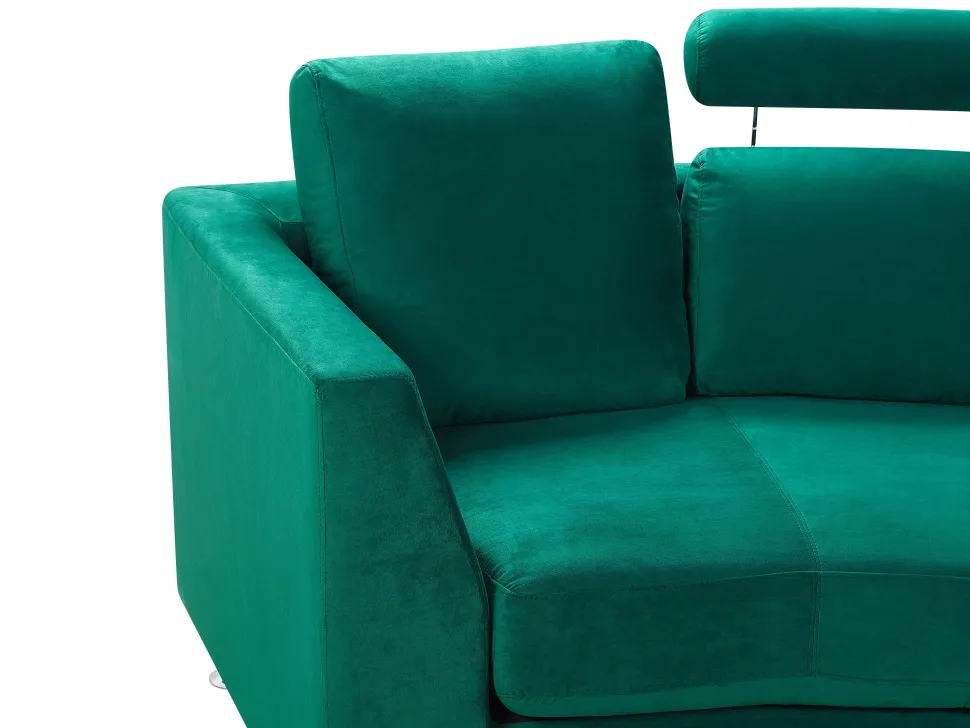 7 Seater Curved Modular Velvet Sofa Dark Green Rotunde