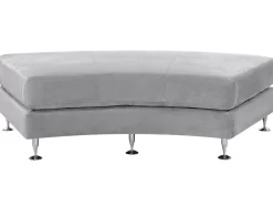 7 Seater Curved Modular Velvet Sofa Light Grey Rotunde