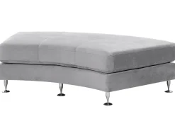 7 Seater Curved Modular Velvet Sofa Light Grey Rotunde