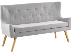 2 Seater Fabric Kitchen Sofa Light Grey Skibby