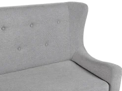 2 Seater Fabric Kitchen Sofa Light Grey Skibby