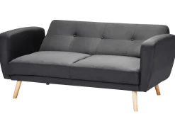 2 Seater Fabric Sofa Bed Black Florli