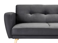 2 Seater Fabric Sofa Bed Black Florli