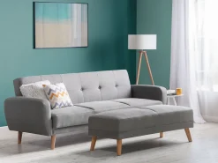 3 Seater Fabric Sofa Bed Grey Florli