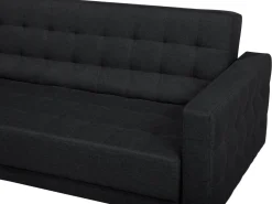 3 Seater Fabric Sofa Bed Graphite Grey Aberdeen