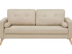 2 Seater Fabric Sofa Beige Kalmar