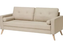2 Seater Fabric Sofa Beige Kalmar