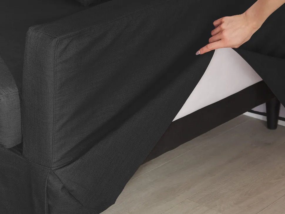 3 Seater Fabric Sofa Black Gilja