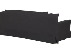 3 Seater Fabric Sofa Black Gilja