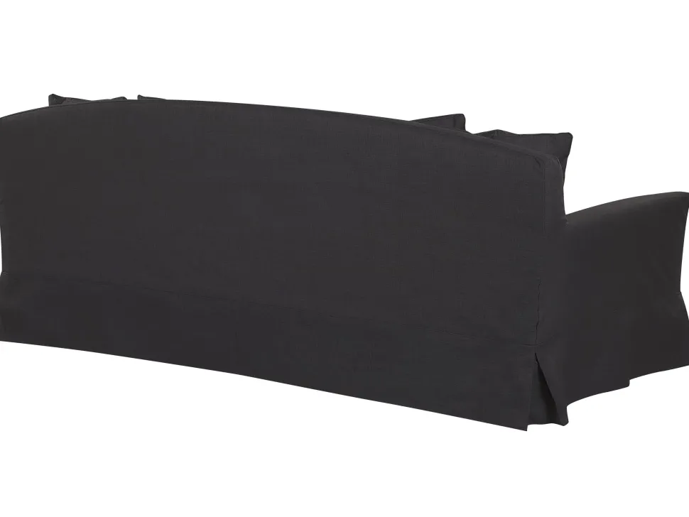 3 Seater Fabric Sofa Black Gilja
