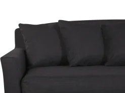3 Seater Fabric Sofa Black Gilja