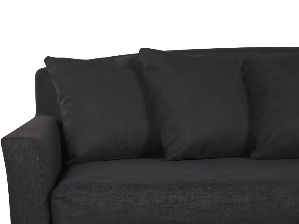 3 Seater Fabric Sofa Black Gilja