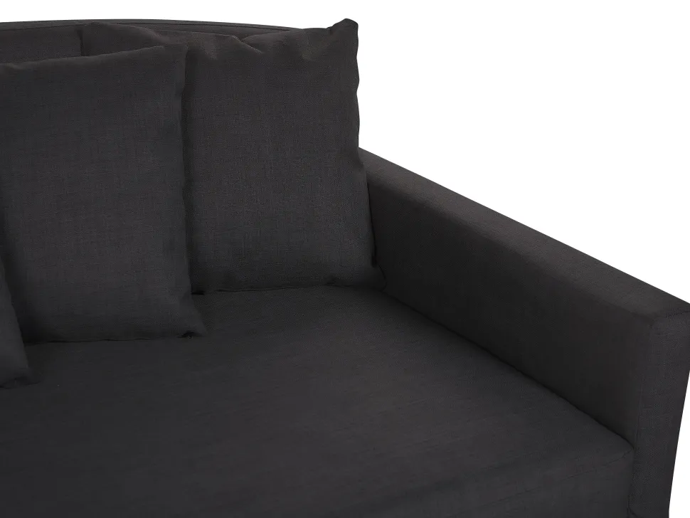 3 Seater Fabric Sofa Black Gilja