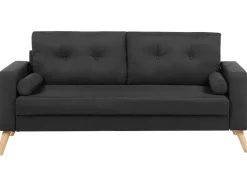2 Seater Fabric Sofa Black Kalmar
