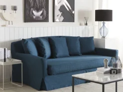 3 Seater Fabric Sofa Blue Gilja