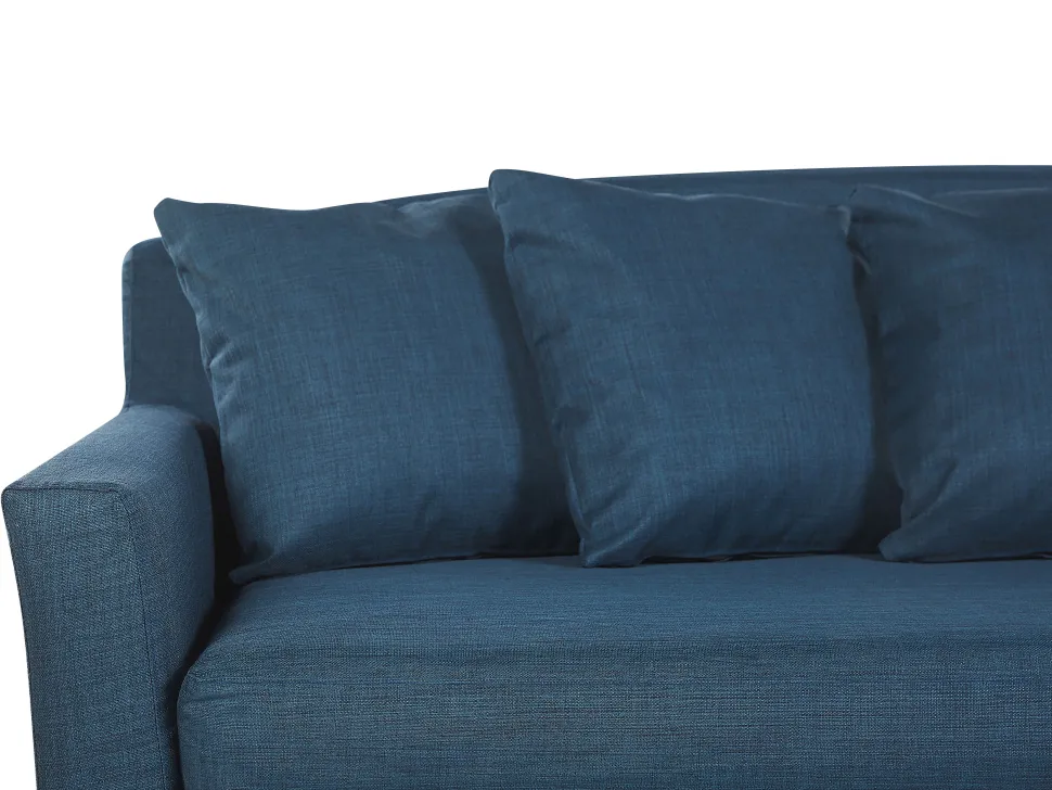 3 Seater Fabric Sofa Blue Gilja