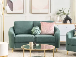 2 Seater Fabric Sofa Green Trosa