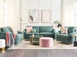 2 Seater Fabric Sofa Green Trosa