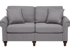 2 Seater Fabric Sofa Grey Otra
