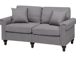 2 Seater Fabric Sofa Grey Otra