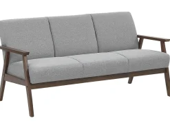 3 Seater Fabric Sofa Grey Asnes