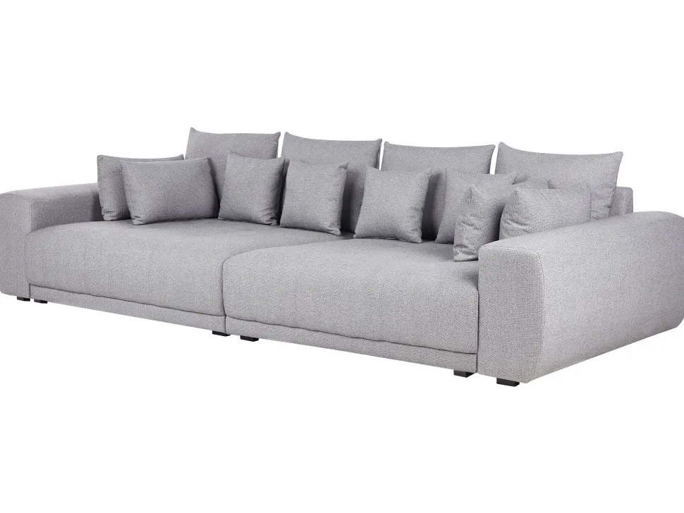 4 Seater Fabric Sofa Grey Torpo