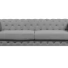 3 Seater Fabric Sofa Grey Vissland