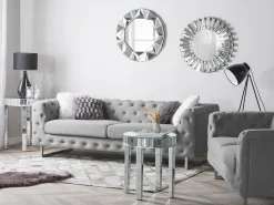 3 Seater Fabric Sofa Grey Vissland