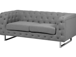 2 Seater Fabric Sofa Grey Vissland