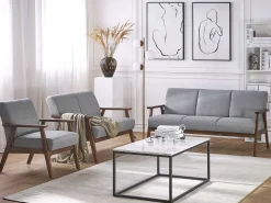 2 Seater Fabric Sofa Grey Asnes
