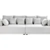 4 Seater Fabric Sofa Light Grey And Light Beige Torpo