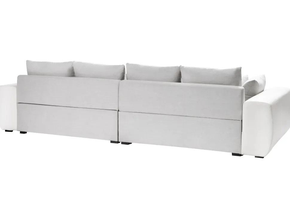 4 Seater Fabric Sofa Light Grey And Light Beige Torpo
