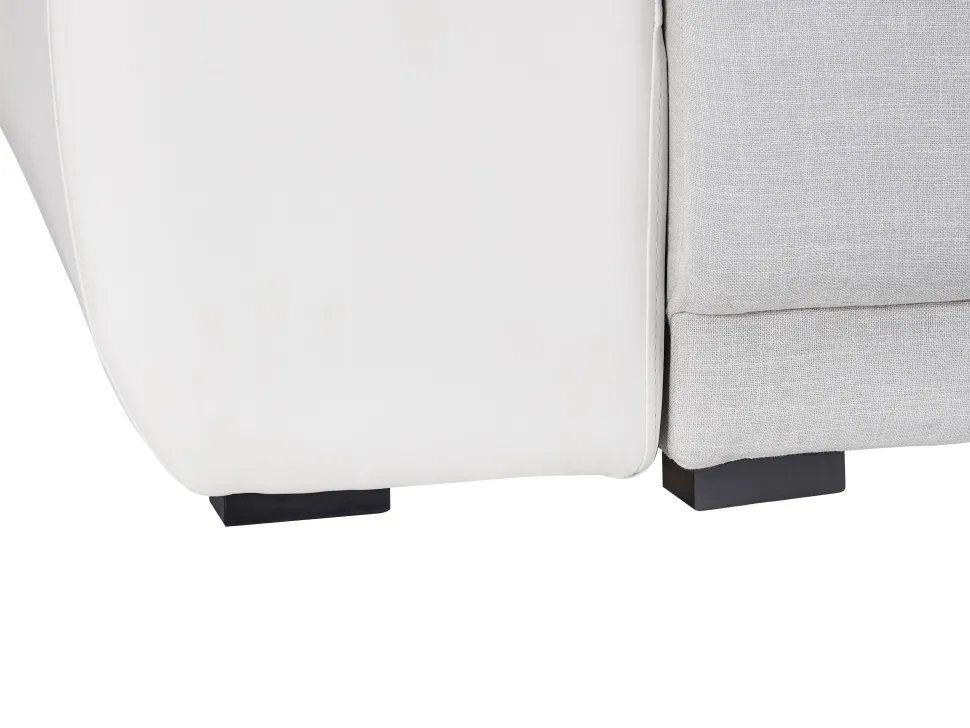 4 Seater Fabric Sofa Light Grey And Light Beige Torpo