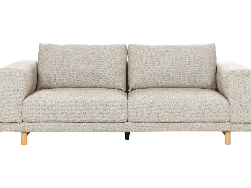 3 Seater Fabric Sofa Light Beige Nivala