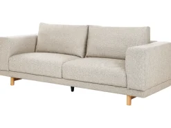 3 Seater Fabric Sofa Light Beige Nivala