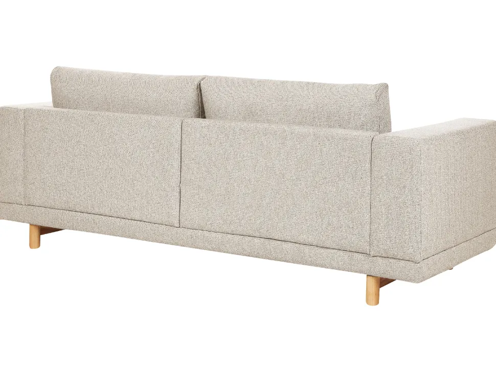 3 Seater Fabric Sofa Light Beige Nivala
