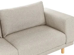 3 Seater Fabric Sofa Light Beige Nivala