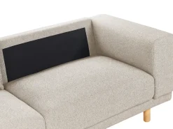 3 Seater Fabric Sofa Light Beige Nivala