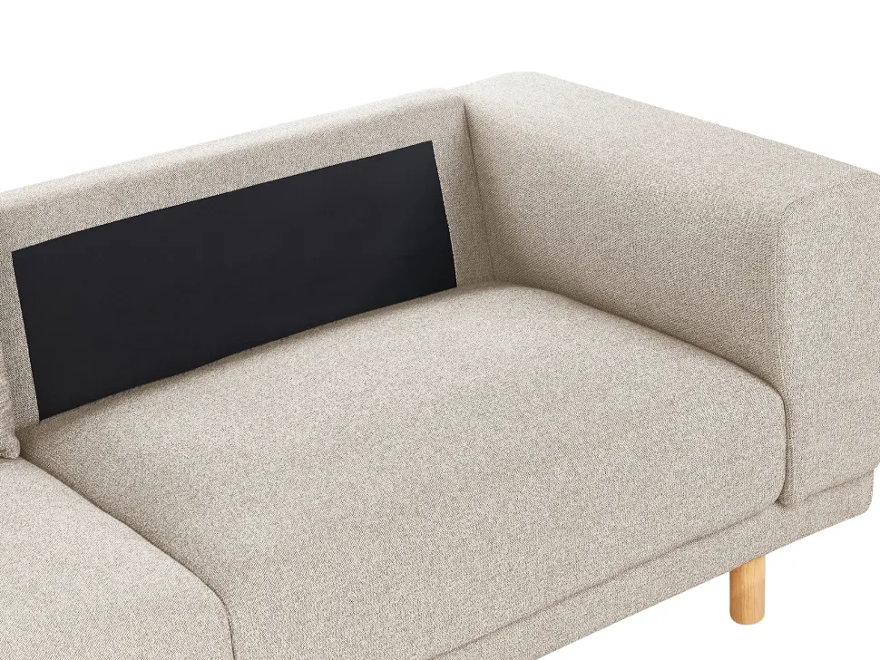 3 Seater Fabric Sofa Light Beige Nivala