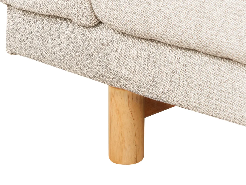 3 Seater Fabric Sofa Light Beige Nivala