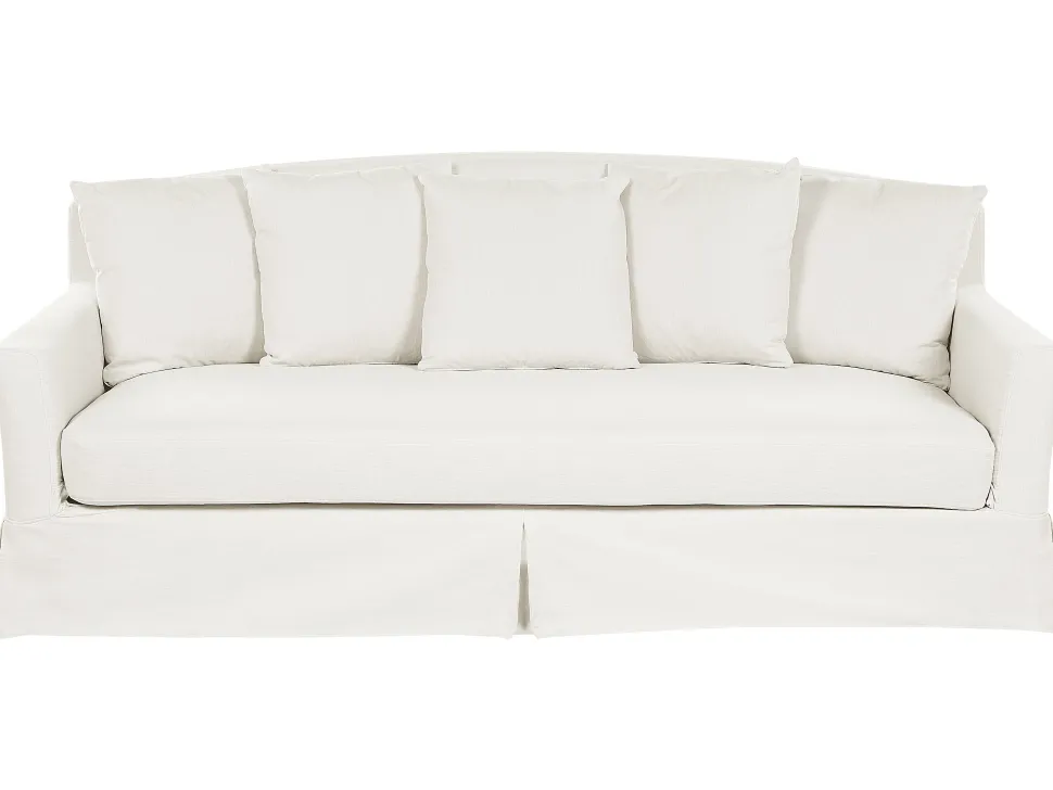 3 Seater Fabric Sofa White Gilja