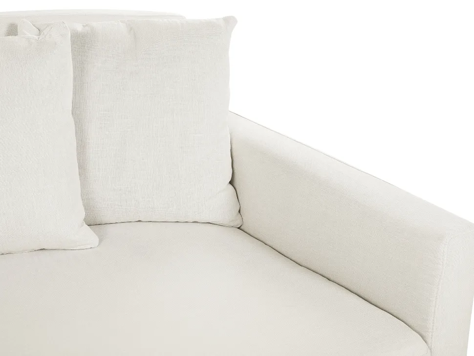 3 Seater Fabric Sofa White Gilja