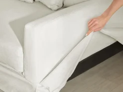 3 Seater Fabric Sofa White Gilja
