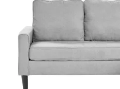 3 Seater Fabric Sofa With Ottoman Light Grey Avesta
